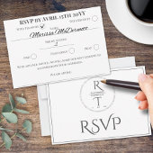 Elegantes Personalisiertes Script Gray White Weddi RSVP Karte