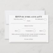 Elegantes Personalisiertes Script Gray White Weddi RSVP Karte (Rückseite)