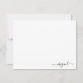 Elegantes Personalisiertes Script weiß Mitteilungskarte (Vorderseite)