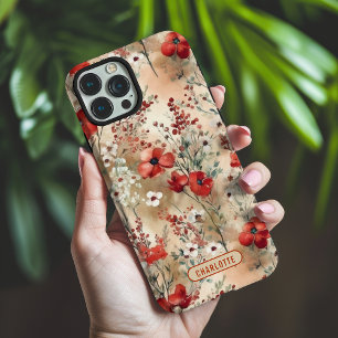 Elegantes personalisiertes Wasserfarben-Blumenmust iPhone 16 Pro Max Hülle