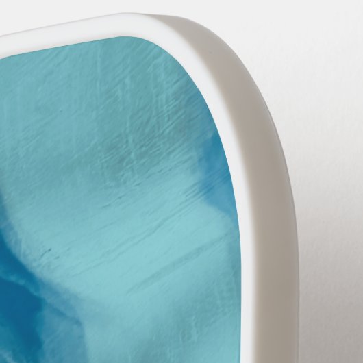 Elegantes Personalisiertes Wavy Blue Muster Pickleball Schläger (Linke Seite)