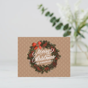 Elegantes Personalisiertes Weihnachten Postkarte