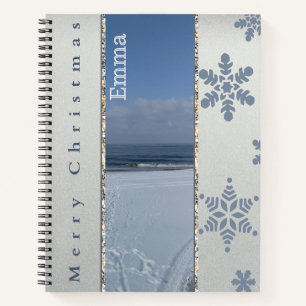 Elegantes personalisiertes Weihnachts-Schneeflocke Notizblock