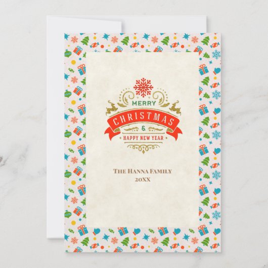 Elegantes Personalisiertes Weihnachtsfest-Muster Einladung (Rückseite)