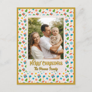 Elegantes Personalisiertes Weihnachtsfest-Muster Postkarte