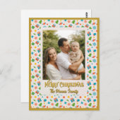 Elegantes Personalisiertes Weihnachtsfest-Muster Postkarte (Vorne/Hinten)