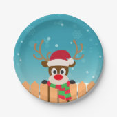 Elegantes Personalisiertes Weihnachtswradespapier Pappteller (Vorderseite)