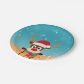 Elegantes Personalisiertes Weihnachtswradespapier Pappteller (Schrägansicht)