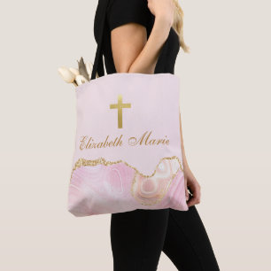 Elegantes persönliches christliches Kreuz in Roség Tasche