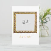 Elegantes Persönliches Foto und Text Save The Date (Stehend Vorderseite)