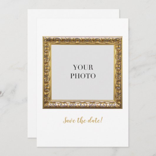 Elegantes Persönliches Foto und Text Save The Date (Vorne/Hinten)