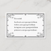 Elegantes persönliches Vintages viktorianisches Visitenkarte (Rückseite)