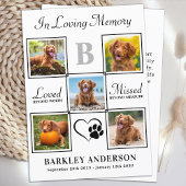 Elegantes Pet Memorial 5 Personalisierte FotoColla Dankeskarte