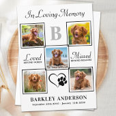 Elegantes Pet-Memorial Personalisiert 5 FotoCollag Dankeskarte