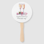 Elegantes Petals, Perlen und Prosecco-Brautparty Fächer (Vorderseite)