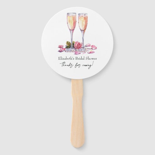 Elegantes Petals, Perlen und Prosecco-Brautparty Fächer (Vorderseite)