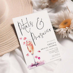 Elegantes Petals Prosecco Glass Brautparty Einladung