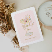 Elegantes Petals und Prosecco-Brautparty Dankeskarte