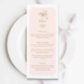 Elegantes Petals und Prosecco Brautparty Menu Menükarte