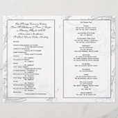Elegantes Pewter Floral Wedding Program (Rückseite)