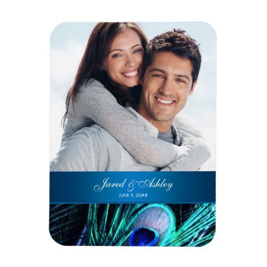 Elegantes Pfau-Foto speichert Datumsmagnete Magnet (Vertikal)