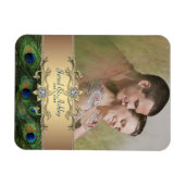 Elegantes Pfau-Foto speichert Datumsmagnete Magnet (Horizontal)