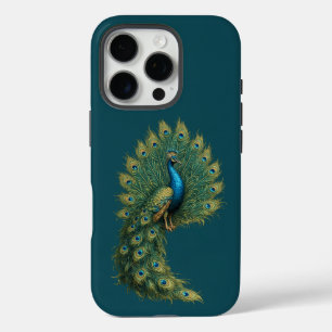 Elegantes Pfau-Kunst-Etui für iPhone 16 Pro Cover