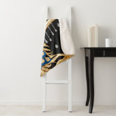 Elegantes Pfauen Sherpa Blanket mit Gold und Blau Sherpadecke (Beispiel)