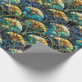 Elegantes Pfauenfarbenfestes Glas Geschenkpapier (Ecke)