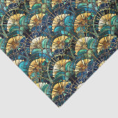 Elegantes Pfauenfarbengefestigtes Glas Seidenpapier (Ausschnitt)