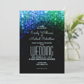 Elegantes Pfauenfarbenlicht Einladung (Stehend Vorderseite)