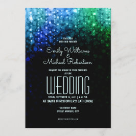 Elegantes Pfauenfarbenlicht Einladung