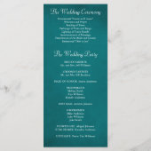 Elegantes Pfauenfeathers Wedding Program Programm (Rückseite)