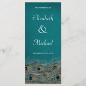 Elegantes Pfauenfeathers Wedding Program Programm (Vorderseite)
