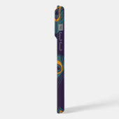 Elegantes Pfauenfeder-Muster iPhone 15 Pro Max. Hülle (Linke Seite)