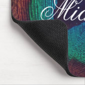 Elegantes Pfauenfedern Pfau Auge personalisiert Mousepad (Ecke)