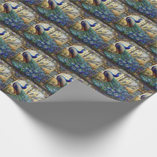 Elegantes Pfauengeschenkpapier Geschenkpapier (Ecke)