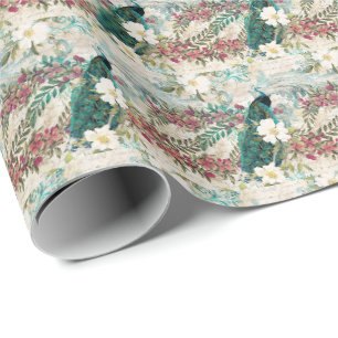 Elegantes Pfauengeschenkpapier Geschenkpapier