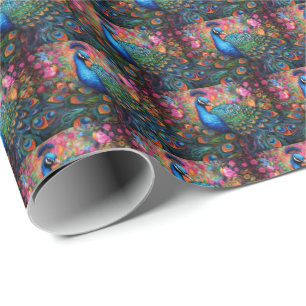 Elegantes Pfauengeschenkpapier Geschenkpapier