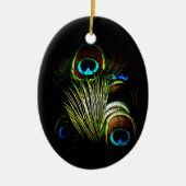 Elegantes Pfauenschmuck Set 1121 Keramikornament (Vorne)