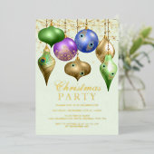 Elegantes Pfauenschmuck Weihnachts-Party Folieneinladung (Stehend vorne)