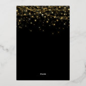 Elegantes Pfauenschmuck Weihnachts-Party Folieneinladung (Rückseite)