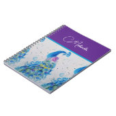 Elegantes Pfauenwasser Blaue Malerei Notizblock (Linke Seite)