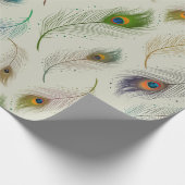 Elegantes Pfaufeder-Muster Packpapier (Ecke)