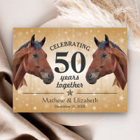 Elegantes Pferd Custom Gold 50. Hochzeitstag