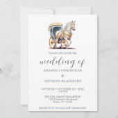 Elegantes Pferd Gezeichnet Hochzeitsfeier Einladun Einladung (Vorderseite)