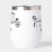 Elegantes Pferd Gezeichnet Wedding Wagon Monogramm (Links)