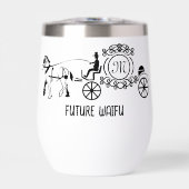 Elegantes Pferd Gezeichnet Wedding Wagon Monogramm (Vorderseite)