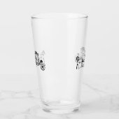 Elegantes Pferd Gezeichnet Wedding Wagon Monogramm Glas (Links)