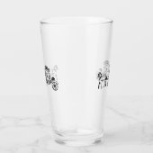 Elegantes Pferd Gezeichnet Wedding Wagon Monogramm Glas (Rechts)